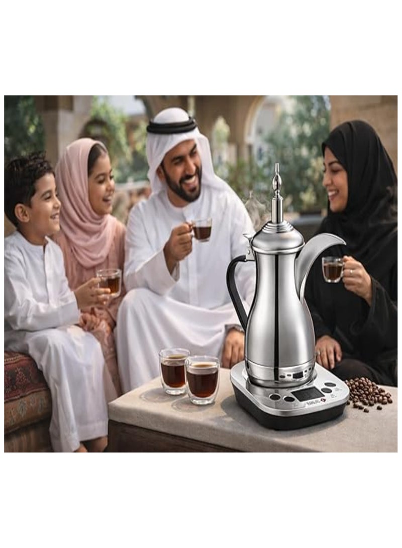 Gulf Dalla Luxury Electric Arabic Coffee Maker With Smart Control Base Chrome Finish 700ML 700W GA-C91941 - Image 1
